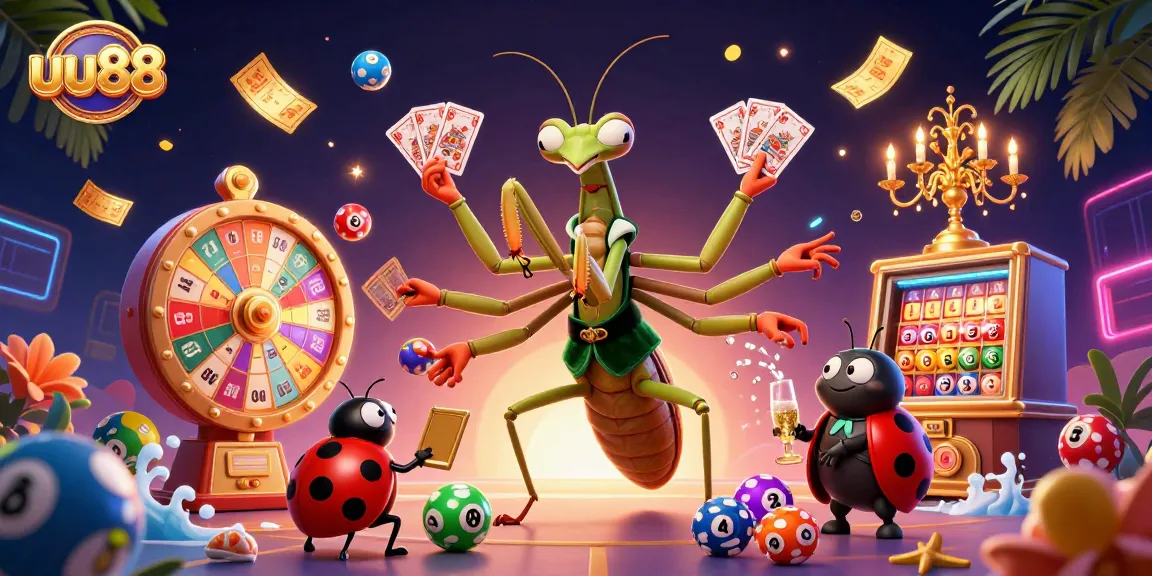 Engage with uu88's vibrant lottery scene featuring exciting games, colorful elements, and dynamic characters.
